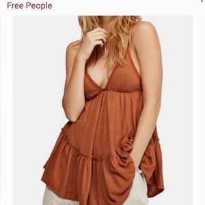 Free People L Babydoll Tank tunic Top